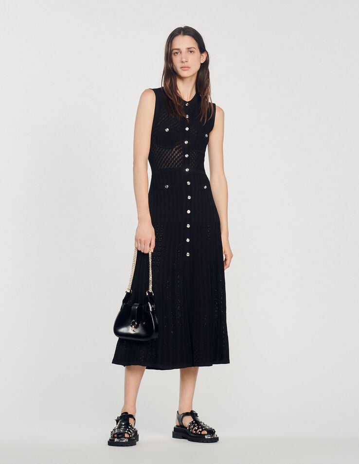 Catalina | Sleeveless Flared Knit Midi Dress