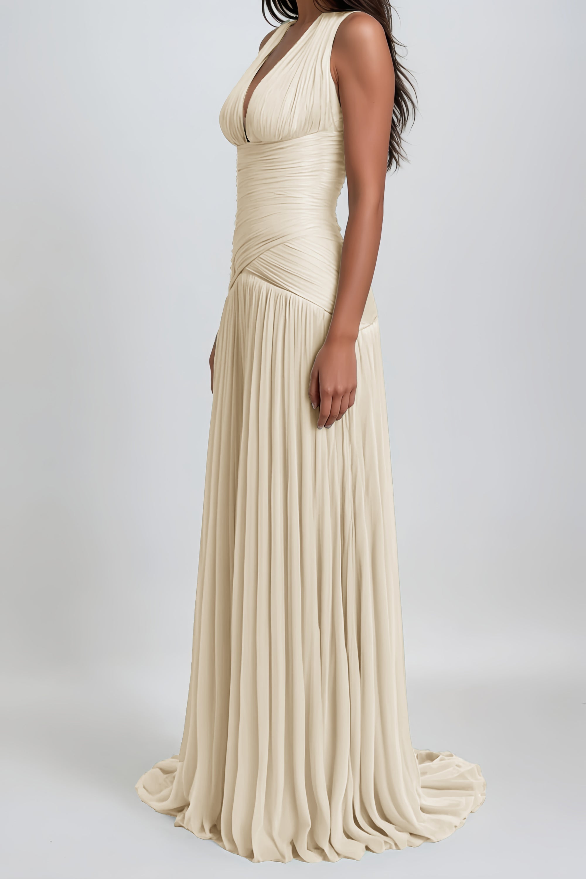 Leticia | Halter Neck Gathered Maxi Dress
