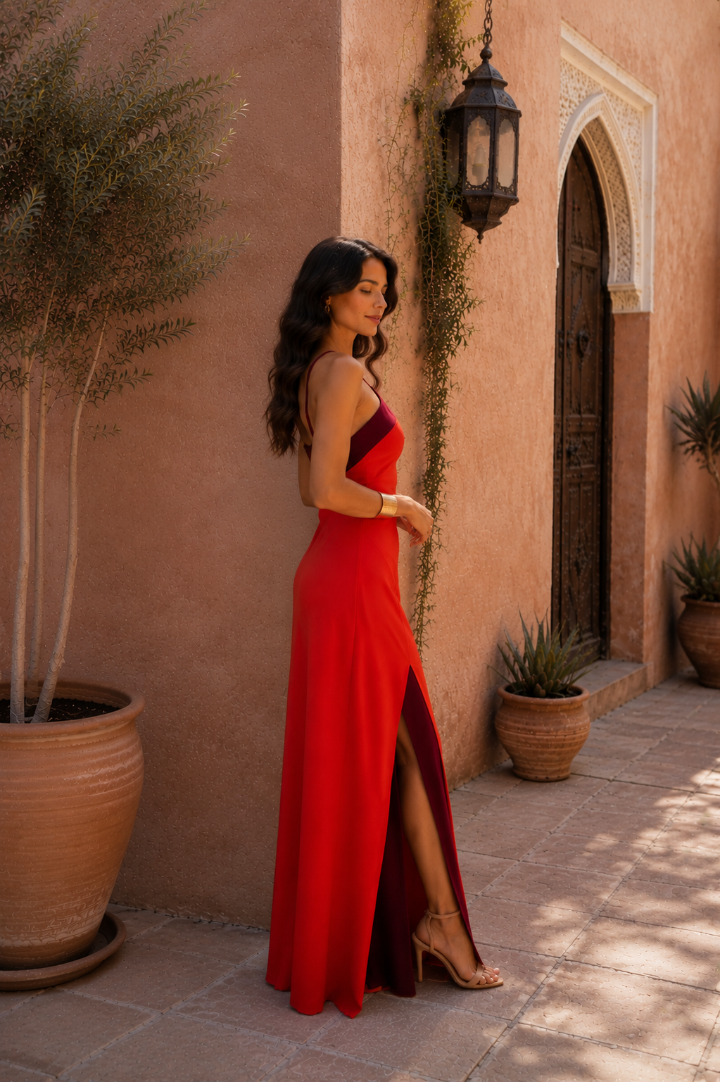 Zara | Halter Neck Crossover Slit Maxi Dress