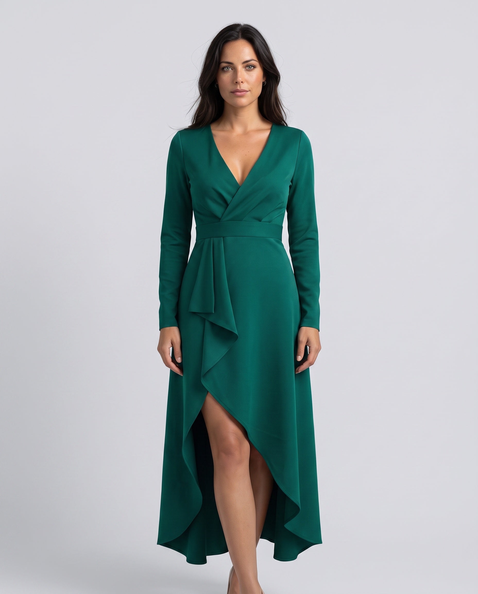 Scarlett | Long Sleeve Wrap Midi Dress