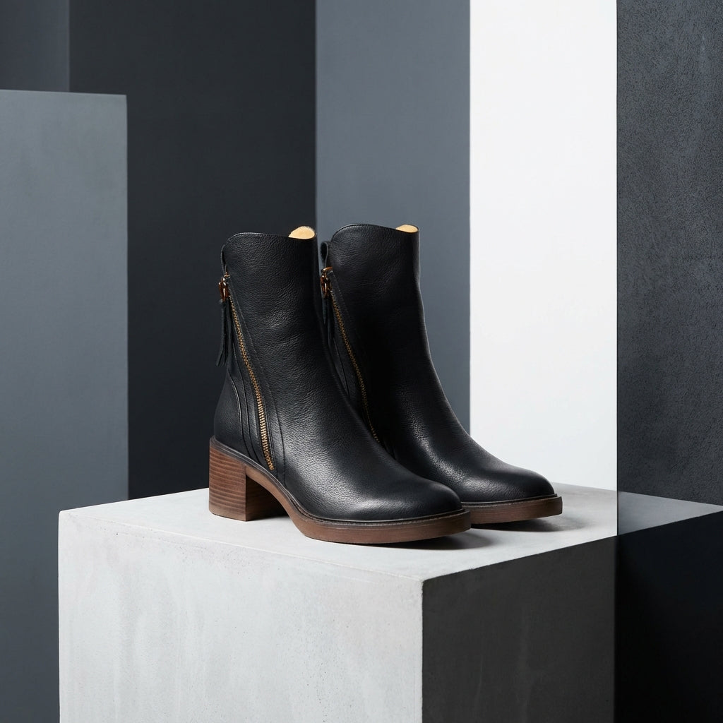 Bellora | Leather-Look Mid Calf Boots