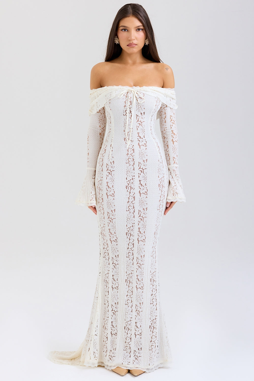 Bianca | Floral Lace Off-Shoulder Maxi Dress