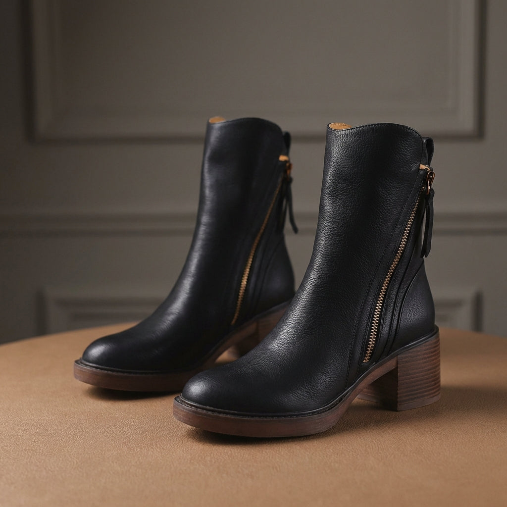 Bellora | Leather-Look Mid Calf Boots