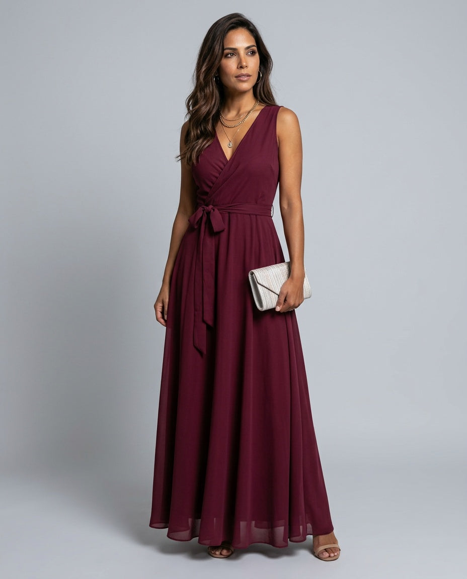 Céline | Sleeveless Wrap Maxi Dress