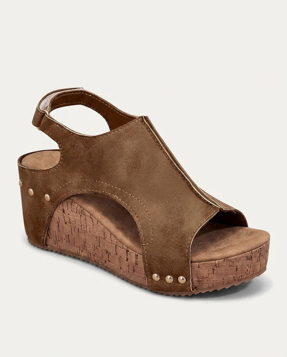 Aurelia | Cushioned Platform Wedge Open Toe Sandals