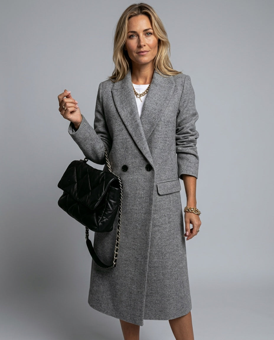 Piper | Double-Breasted Wool-Blend Long Coat