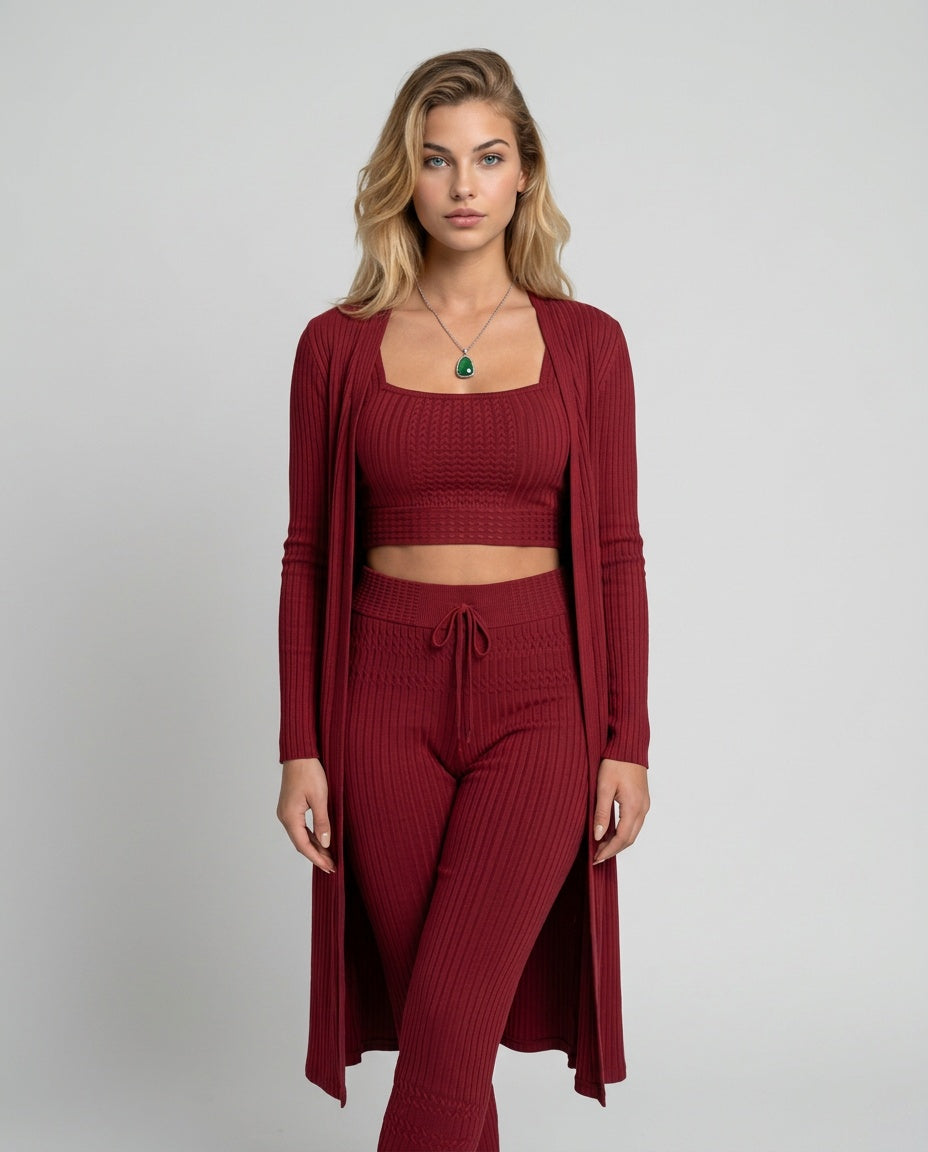 Arielle | Relaxed-Fit Knit Three-Piece Set