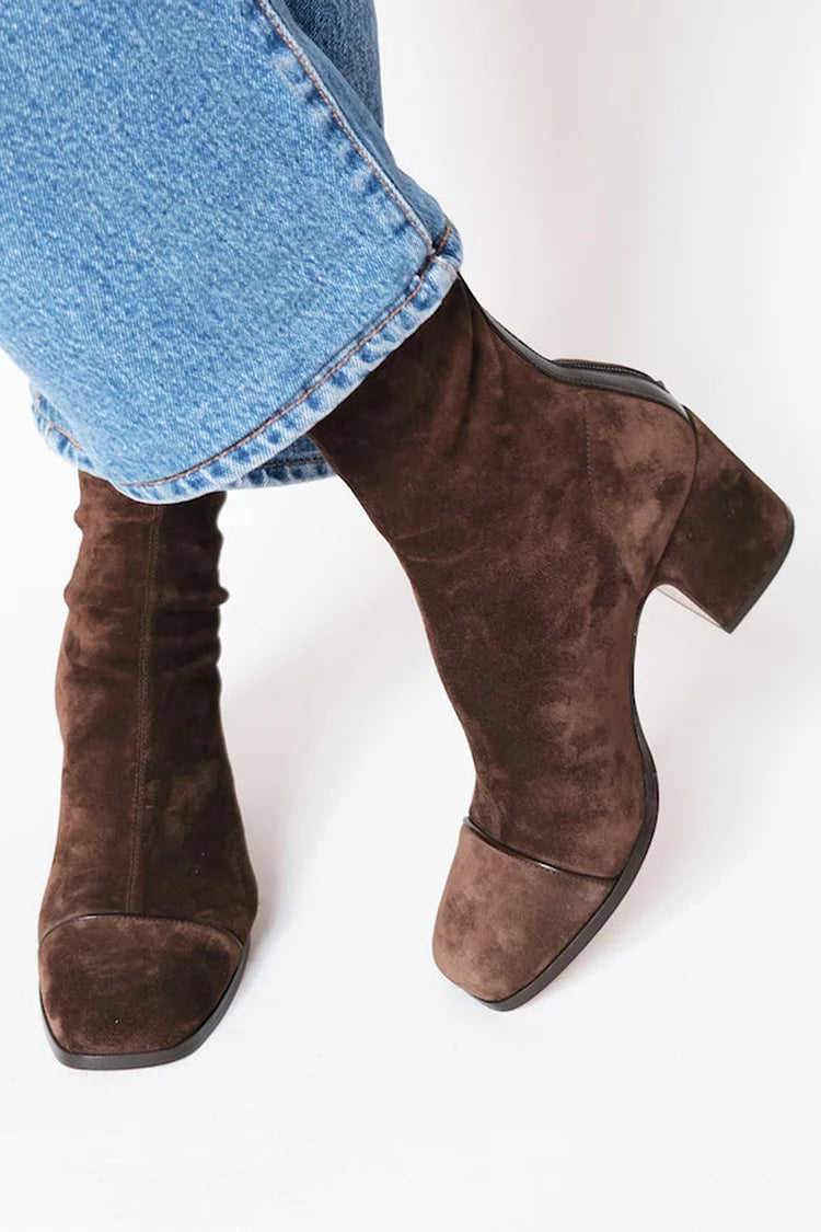 Adriana | Suede-Look Heeled Ankle Boots