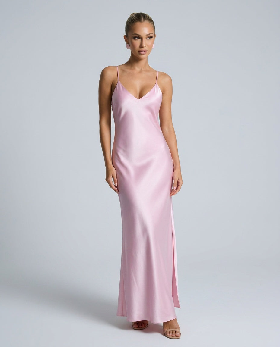 Serena | Cowl Neck Satin-Look Maxi Dress