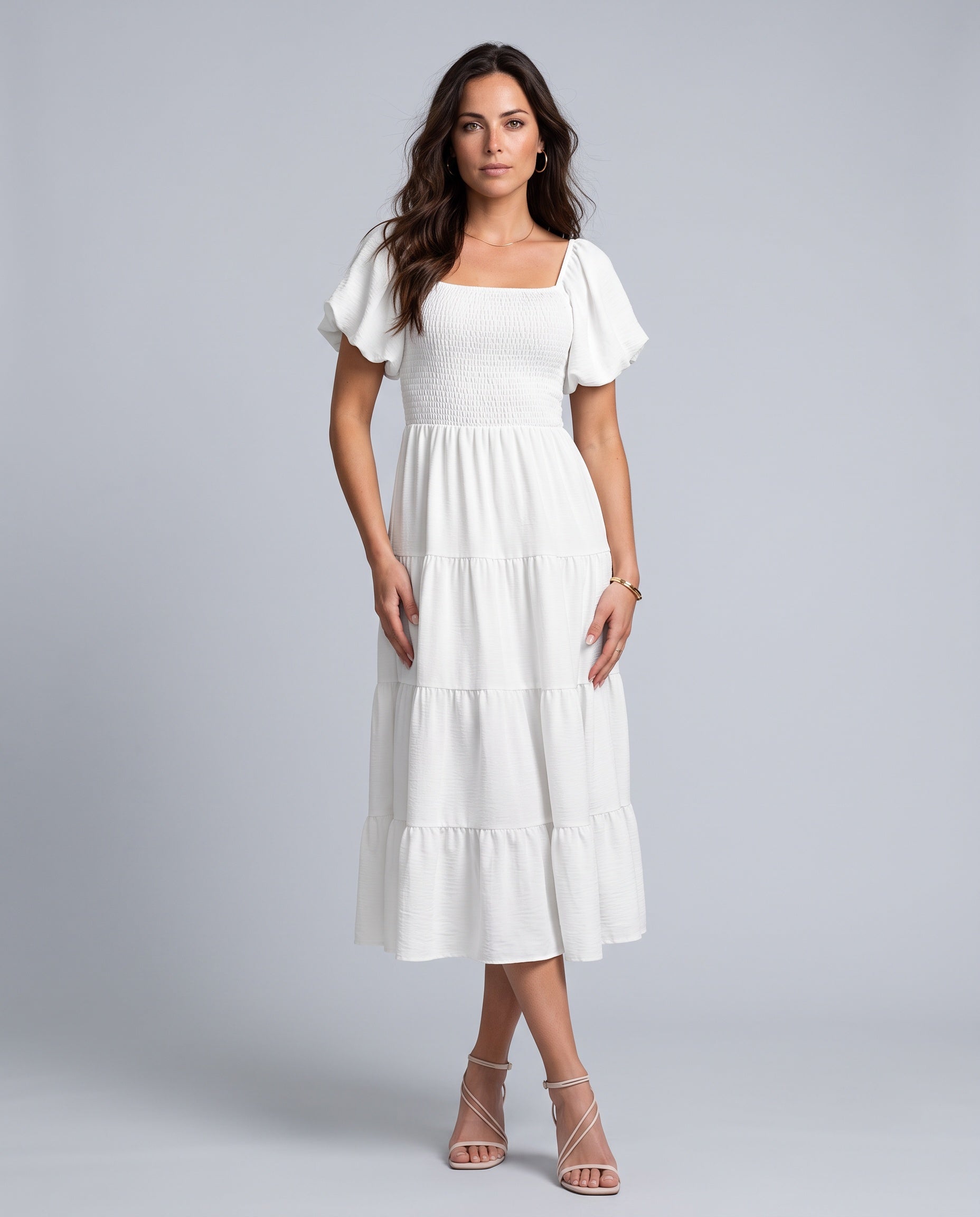 Evie | Smocked Bodice Midi Dress