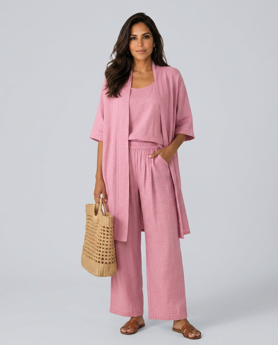 Harlow | Relaxed Linen-Blend Three-Piece Set