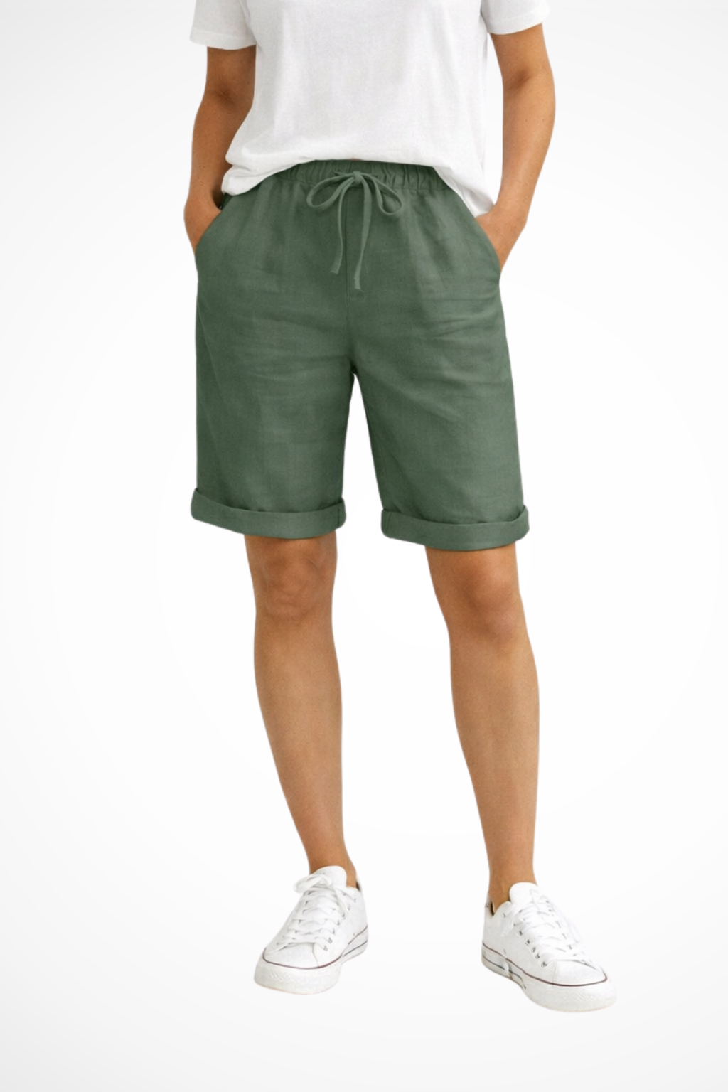 Alejandra | Relaxed Fit Linen-Blend Capri Trousers