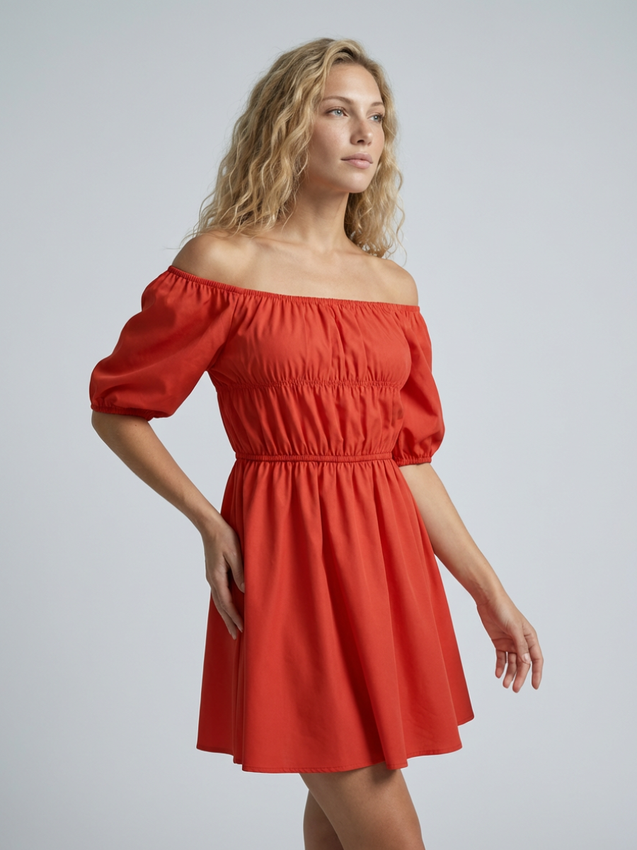 Madison | Off-Shoulder Mini Dress with Puff Sleeves