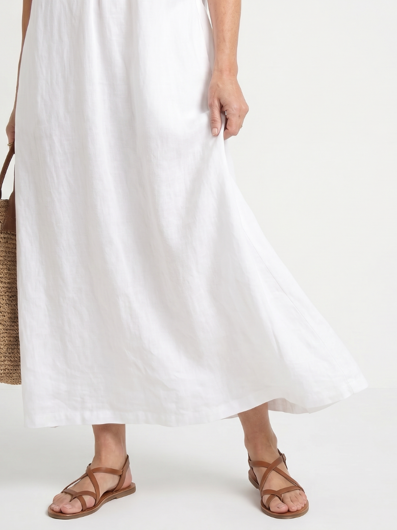 Adara | Ruffle Trim Sleeveless Midi Dress