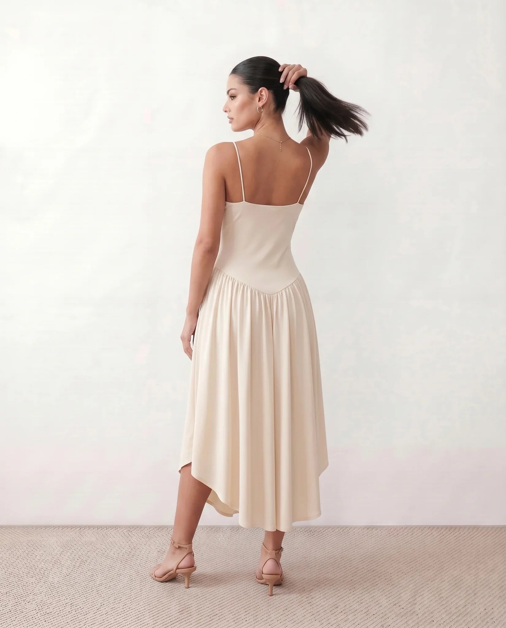 Soraya | Spaghetti Strap Low Back Midi Dress