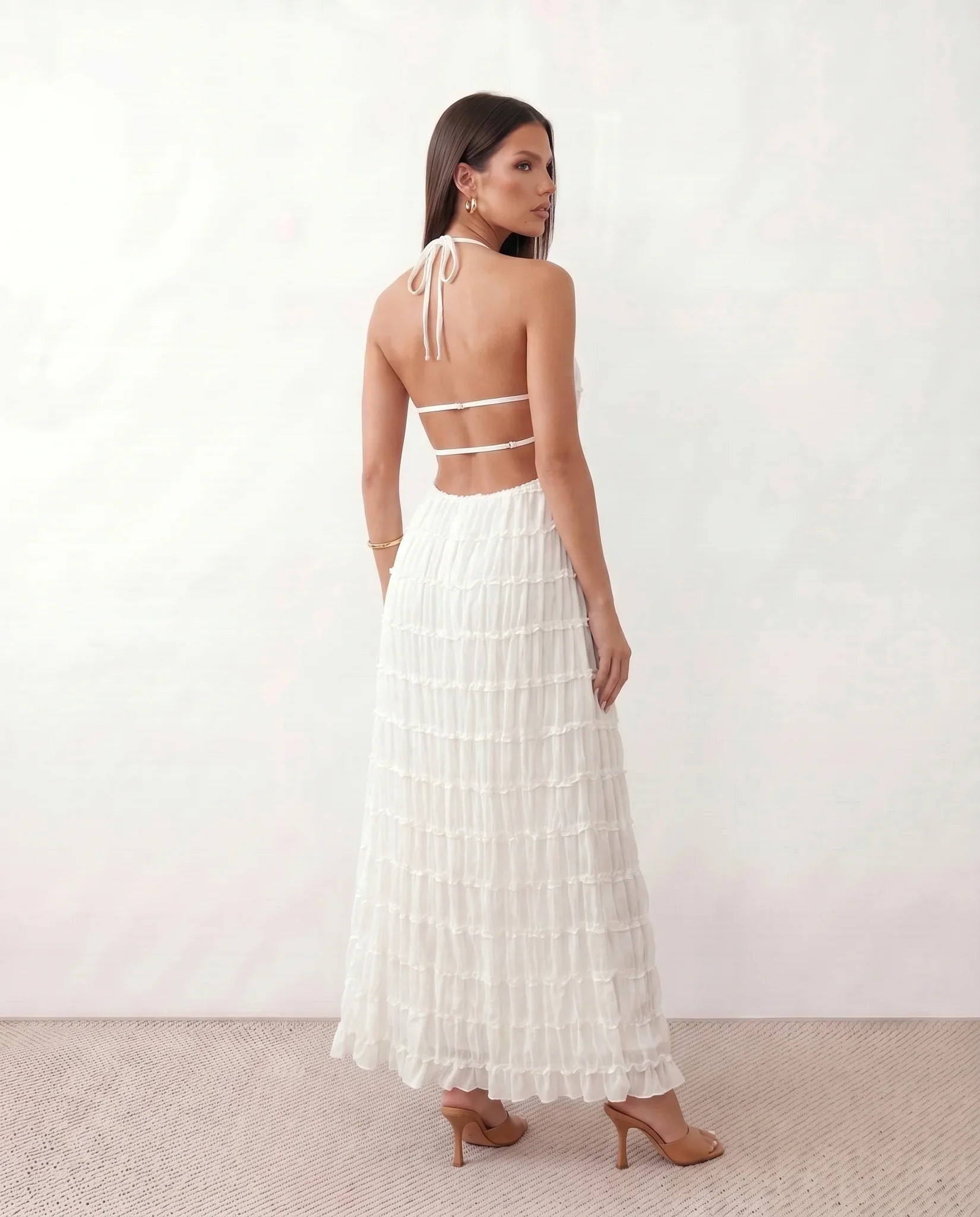 Naia | Pleated Halter Maxi Dress