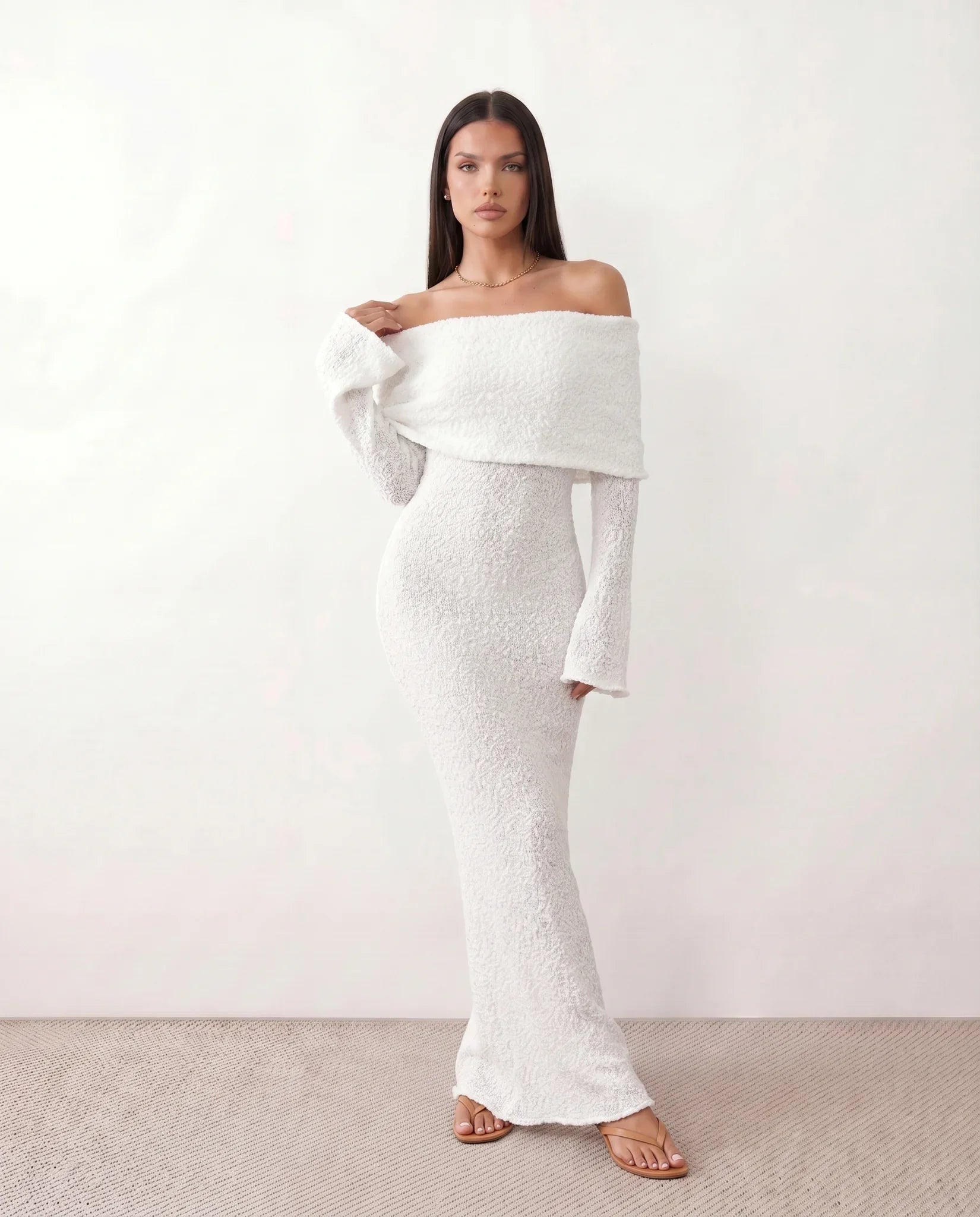Priya | Off-Shoulder Fitted Maxi Dress