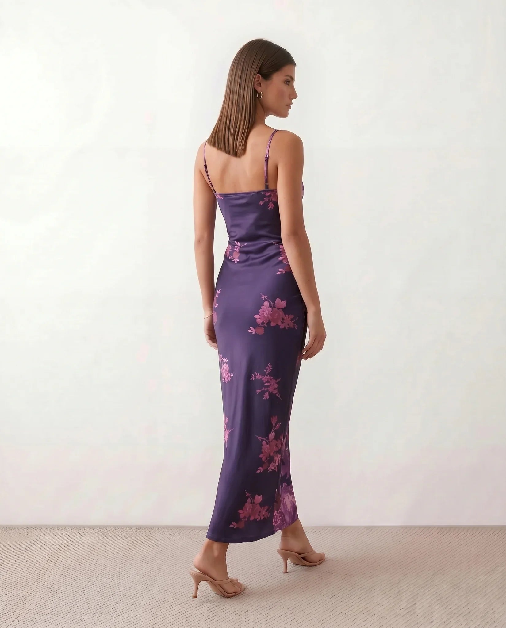 Coralie | Floral Satin-Look Slip Maxi Dress