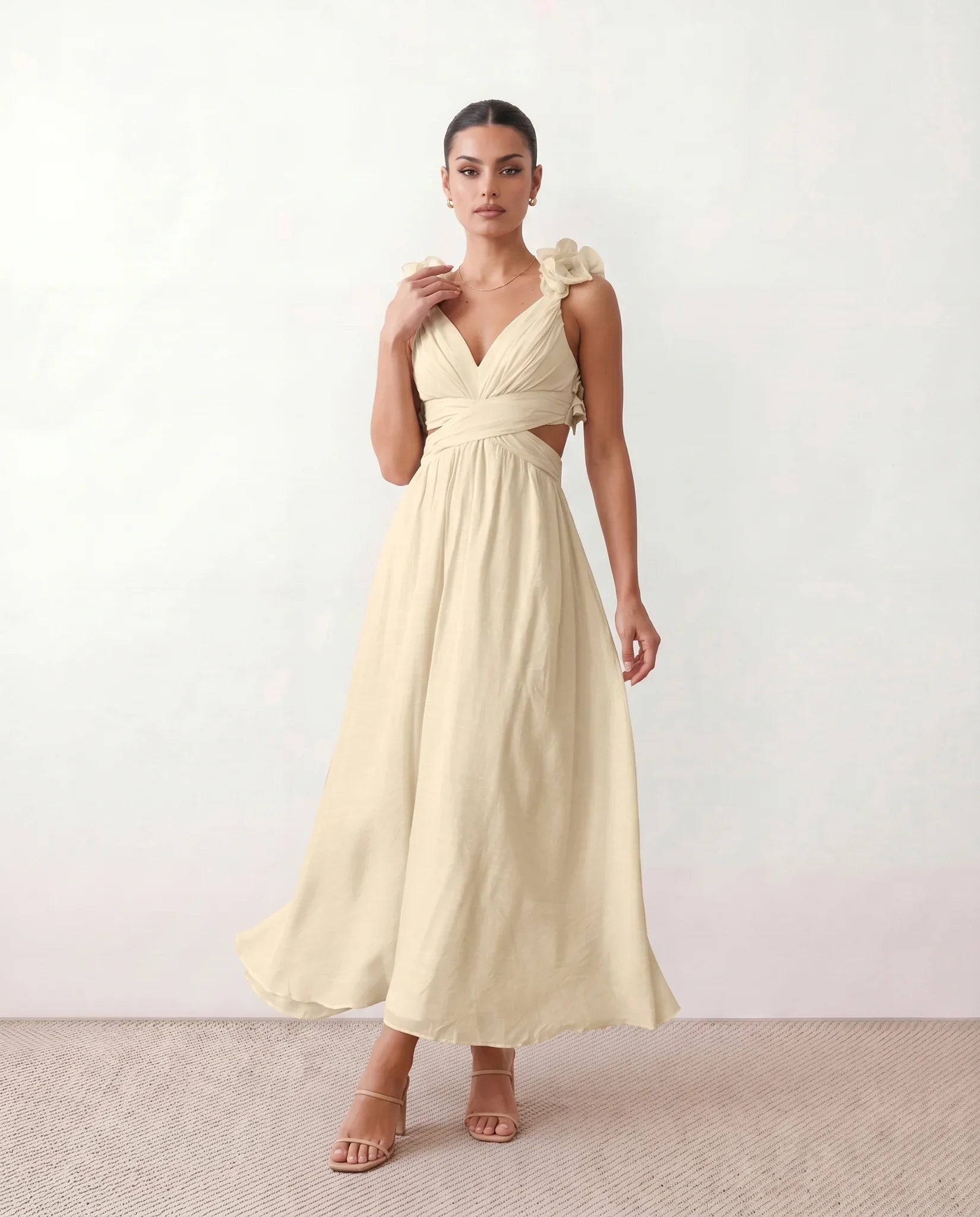 Giedre | Lace-Up A-Line Midi Dress