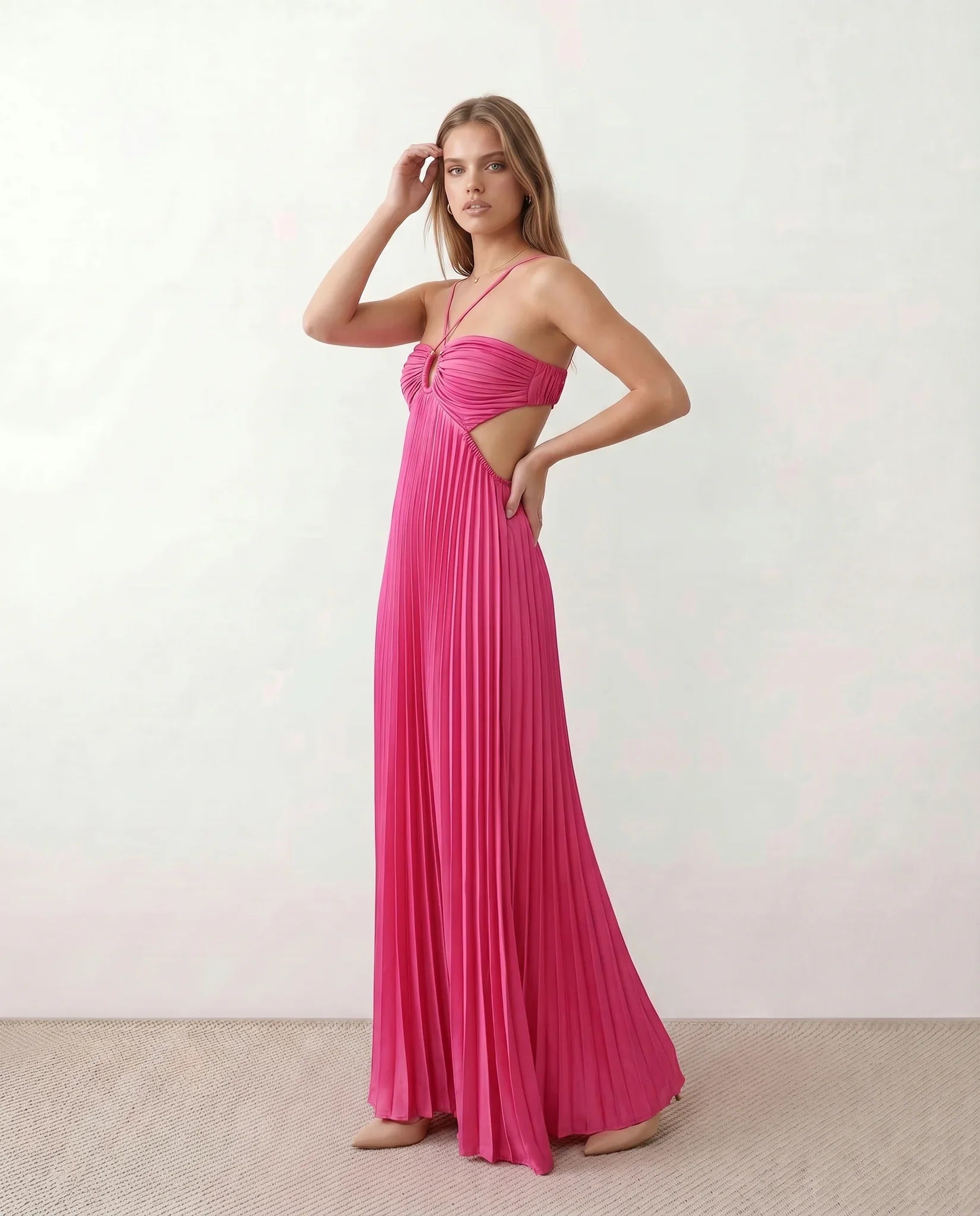 Estella | Pleated Strapless Maxi Dress
