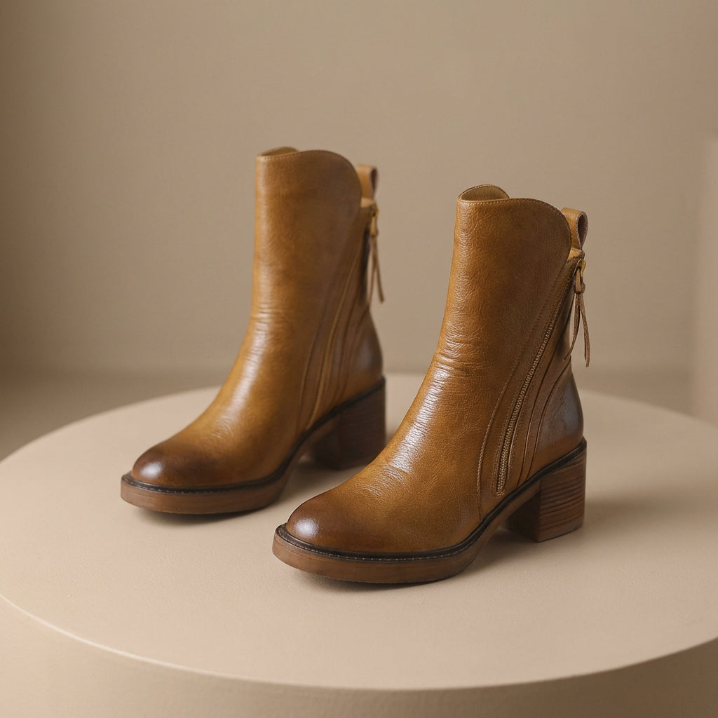Bellora | Leather-Look Mid Calf Boots