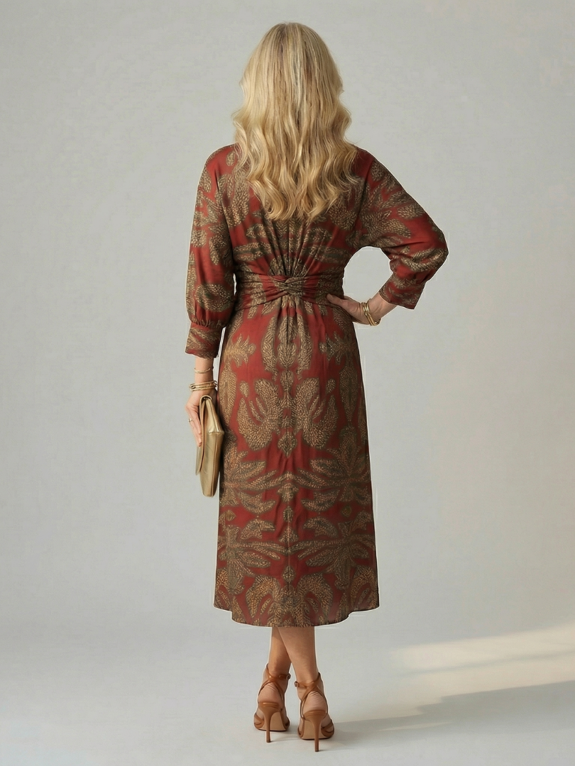 Gemma | Natural Wrap Midi Dress