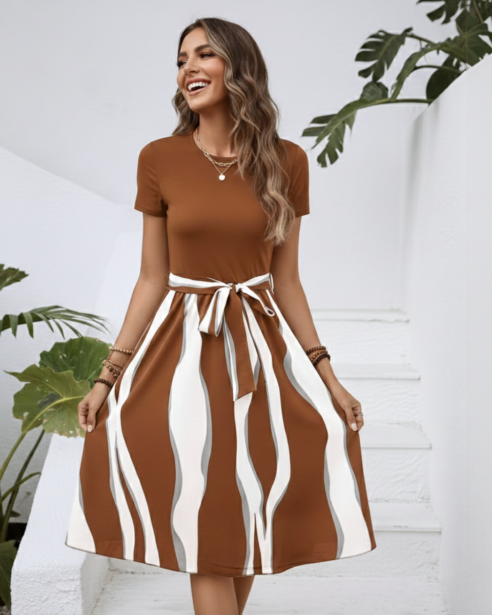 Elina | Midi Dress with Tie Band