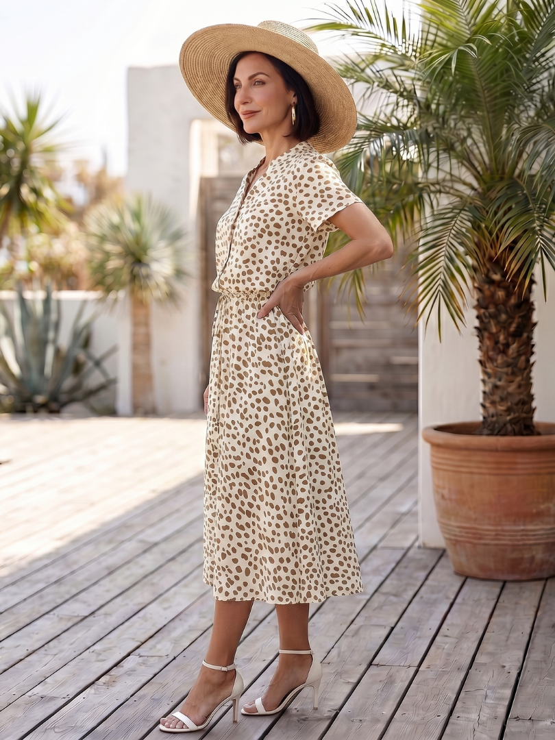 Fernanda | Printed Button-Front Belted Midi Dress