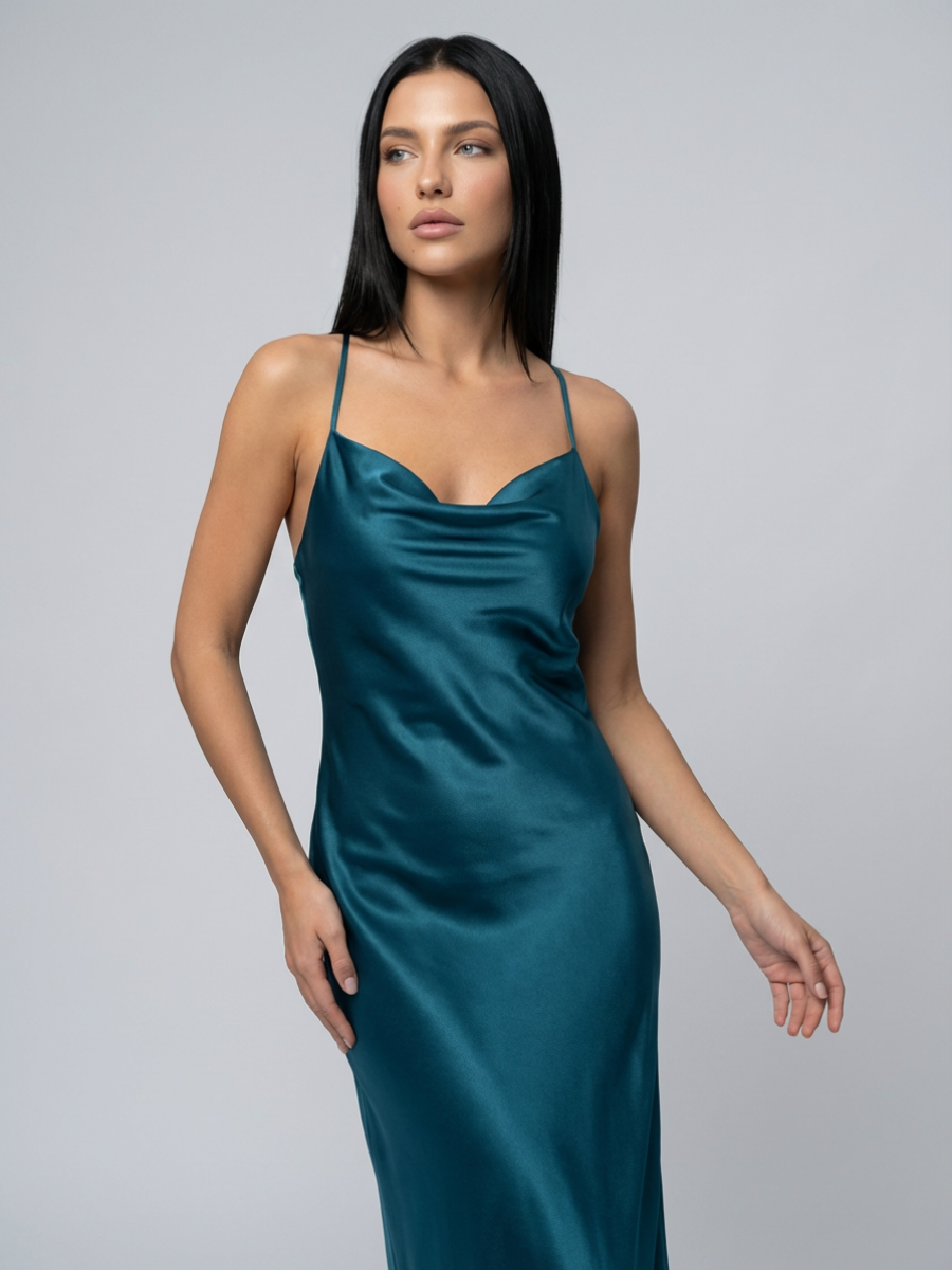 Sia | Cowl Neck Maxi Dress with Open Back