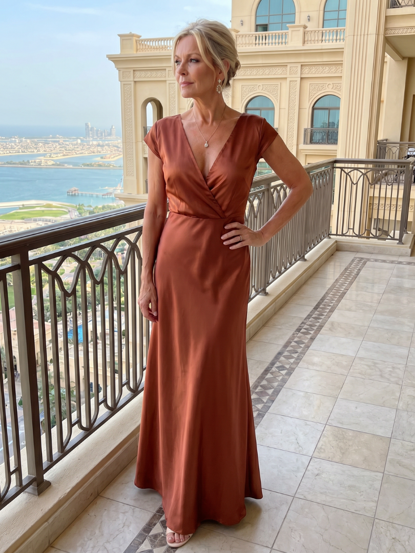 Adeline | Cap Sleeve Wrap Bodice Maxi Dress
