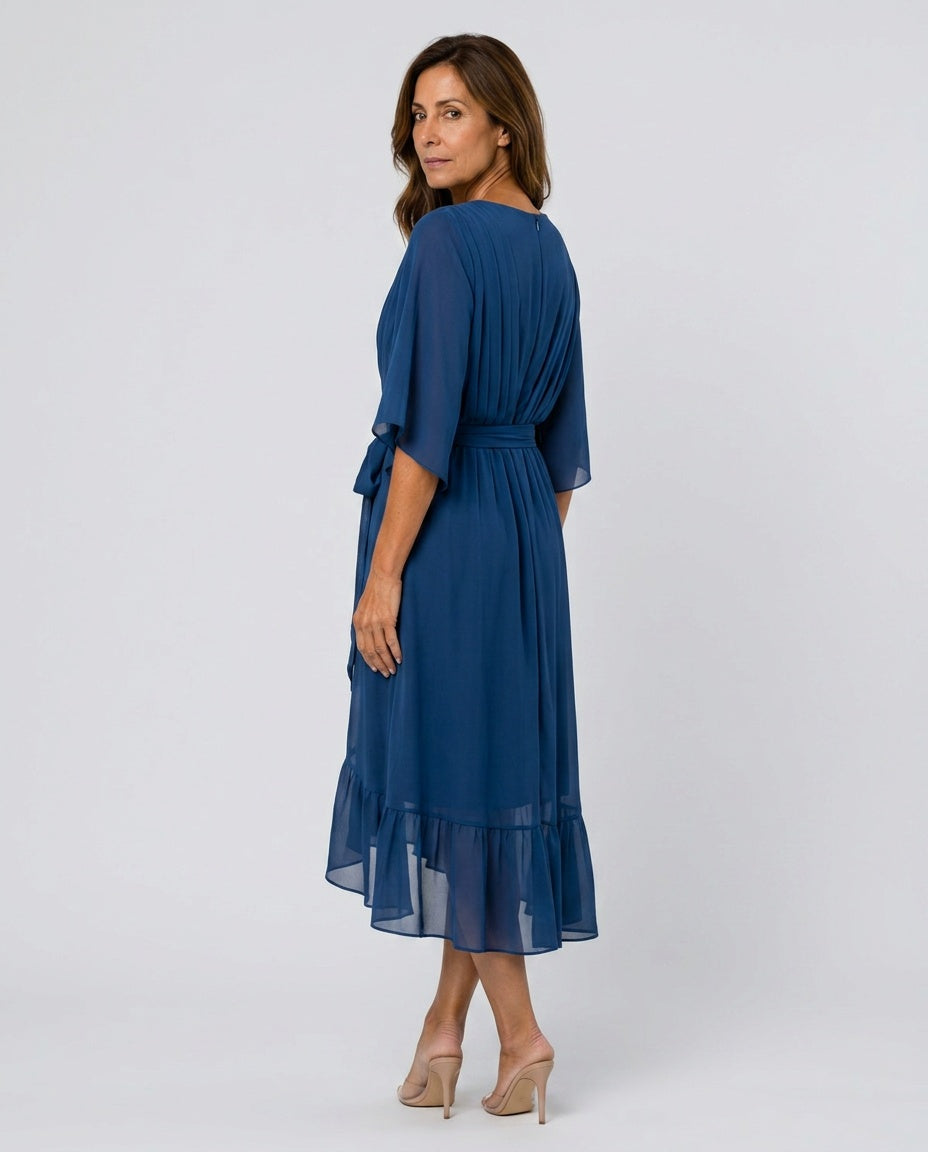 Sawyer | Soft V-Neck Flowy Midi Dress