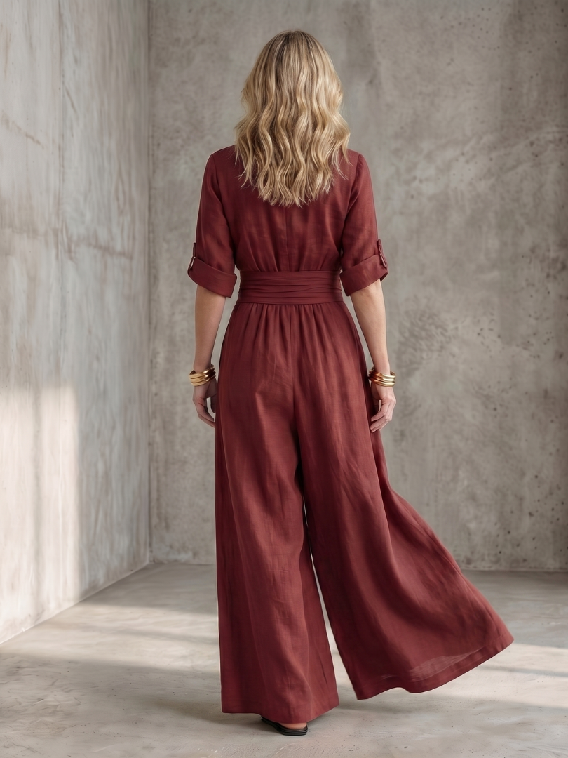 Alejandra | Cross Front Wide Leg Jumpsuit