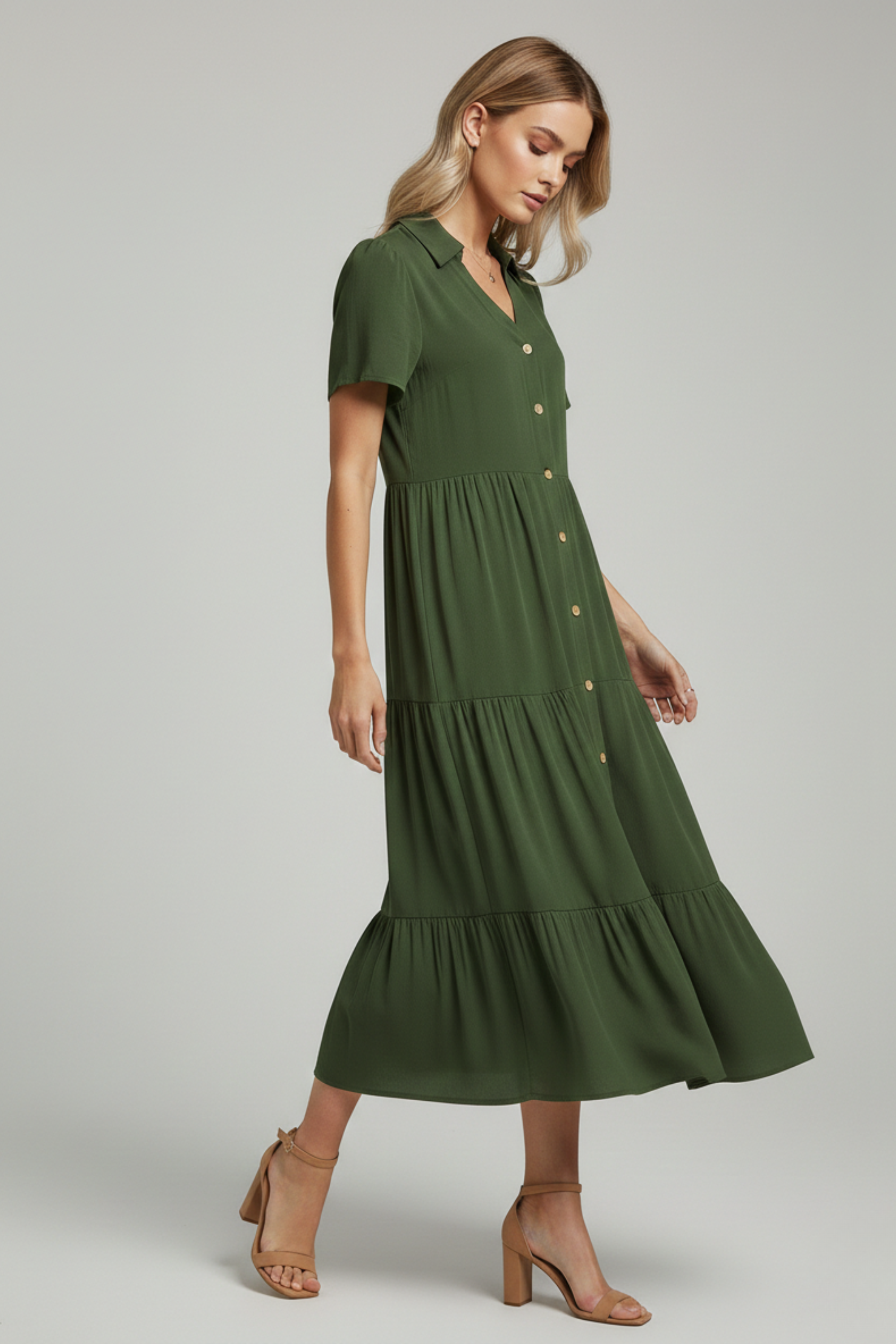 Amara | Midi Dress with Button-Front
