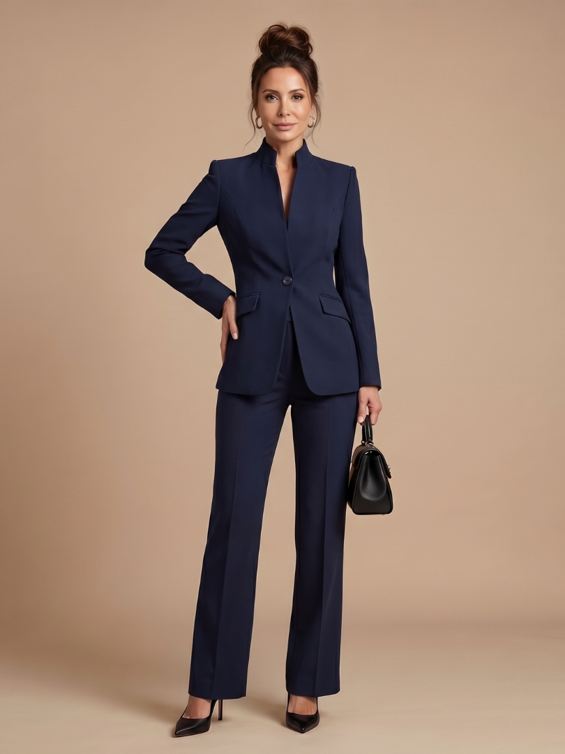 Paloma | Structured Stand Collar Tailored Suit Set