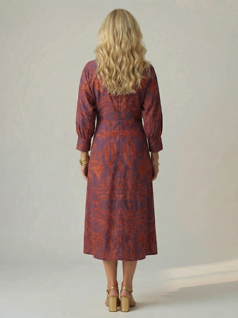 Gemma | Natural Wrap Midi Dress