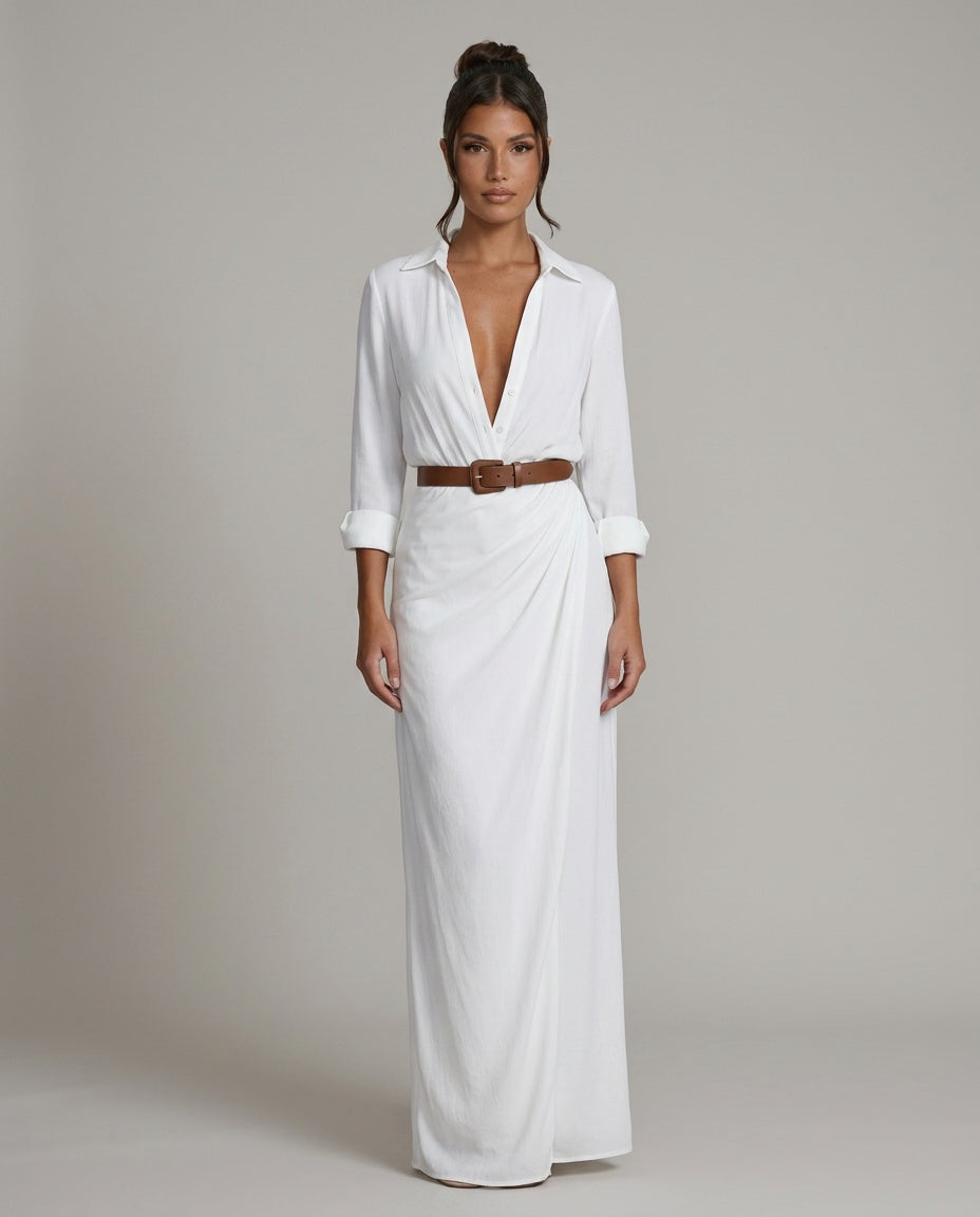 Kinsley | Ruched Stretch Bodycon Maxi Dress