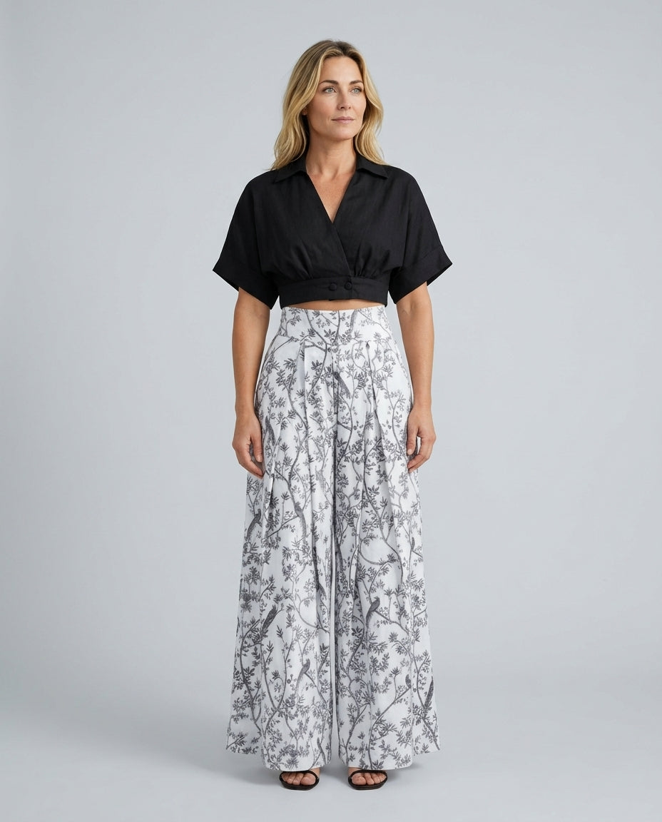 Elena | Printed Blouse & Flowing Trousers Co-ord Set
