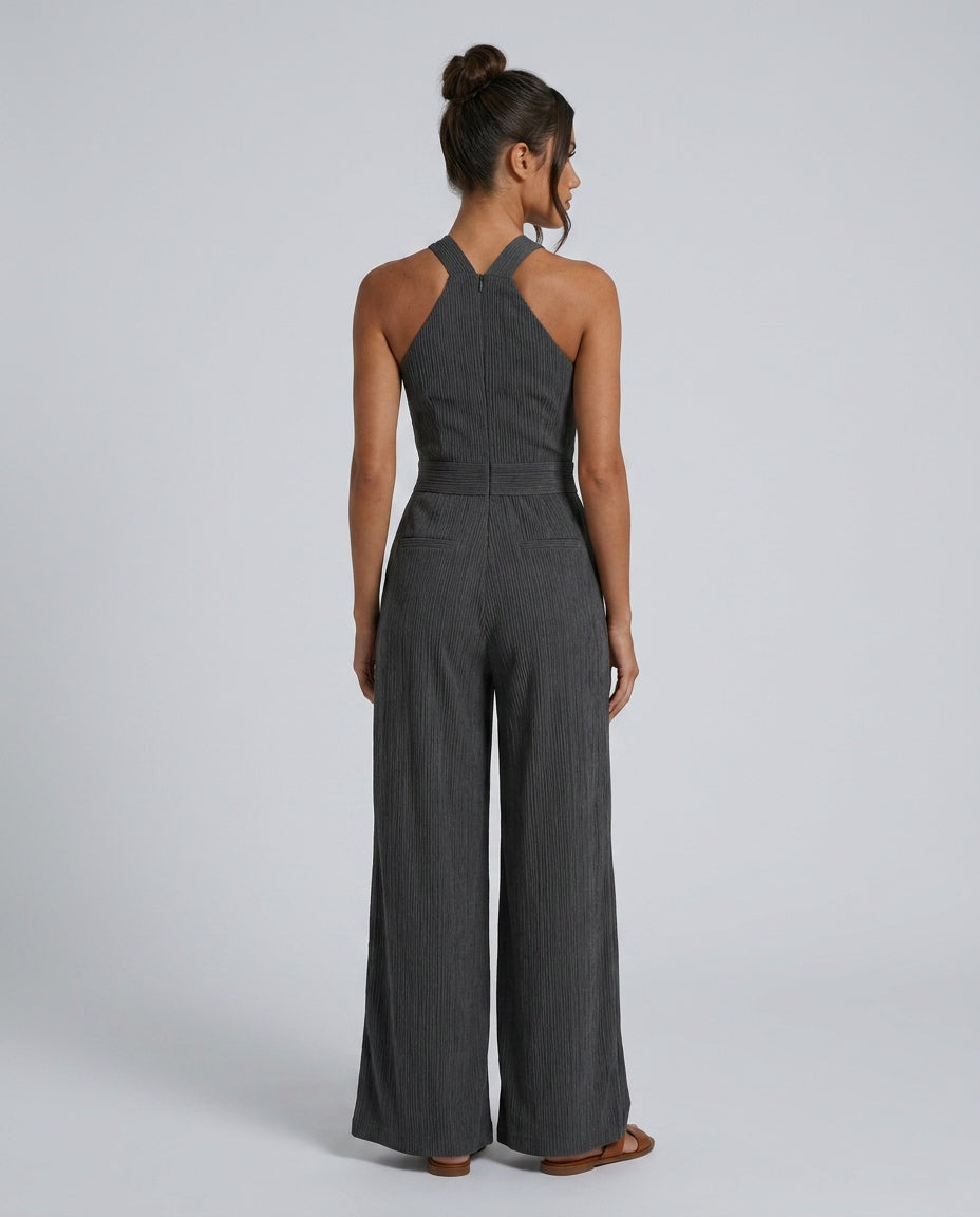 Paloma | Cross Halter Wide-Leg Jumpsuit