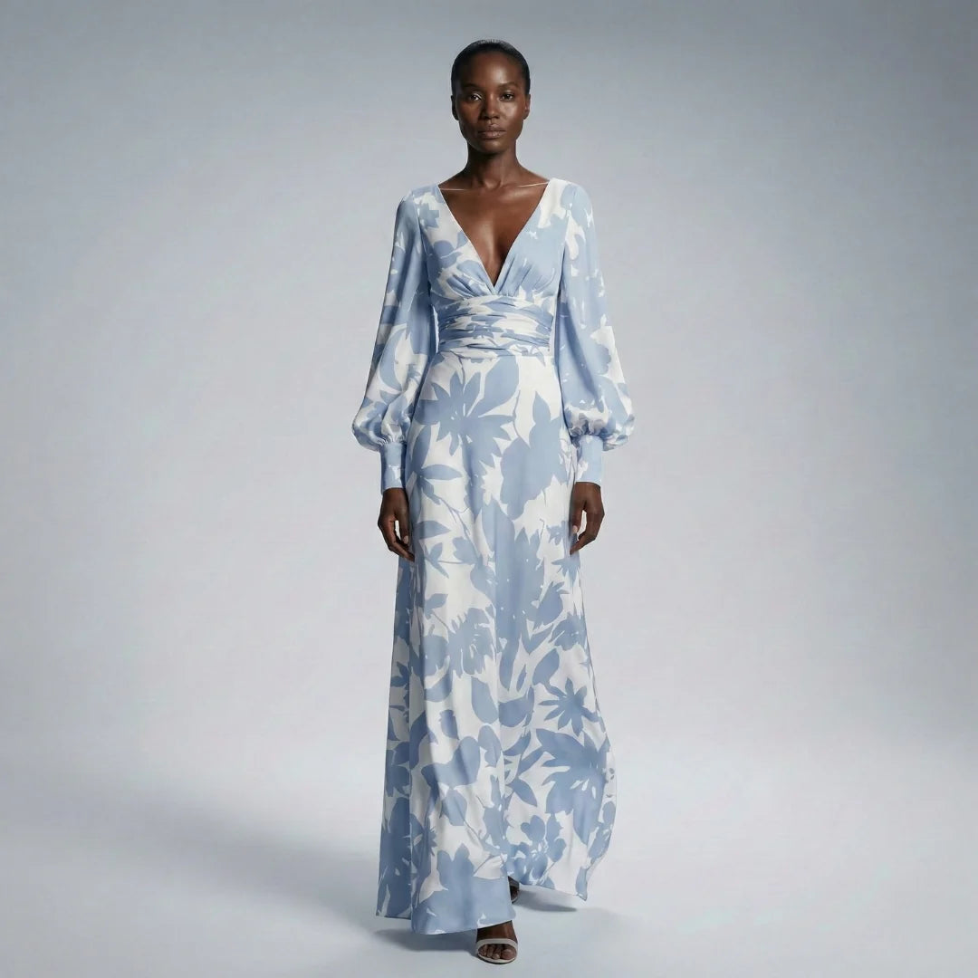 Felicia | Empire Waist Black Tie Maxi Dress