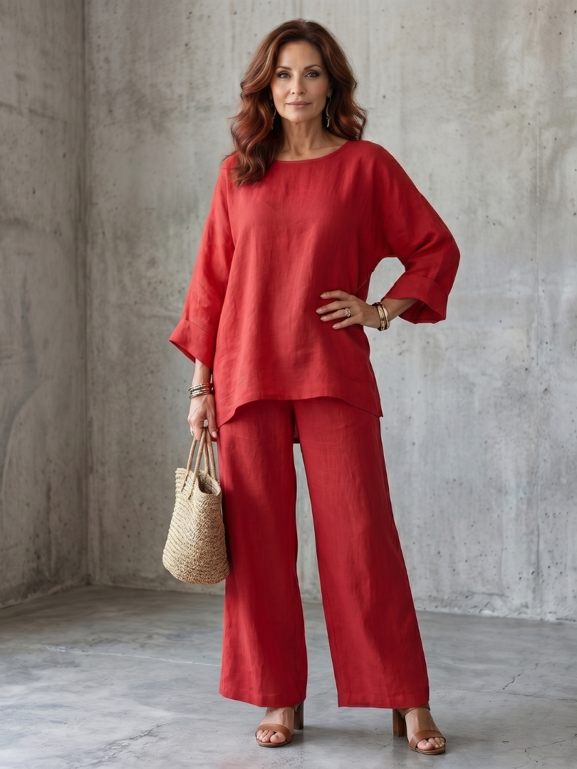 Prue | Oversized Tunic Wide Leg Pant Co-ord Set