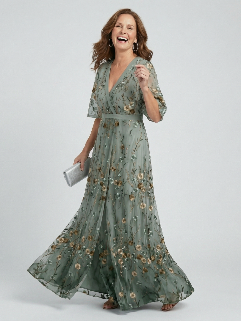 Elowen | Embroidered Floral Maxi Dress