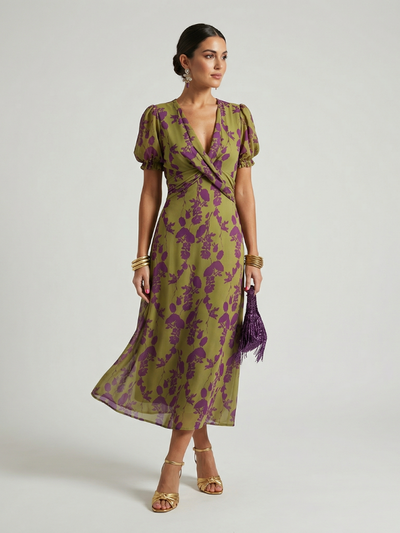 Adriana | Relaxed Floral Print Midi Dress
