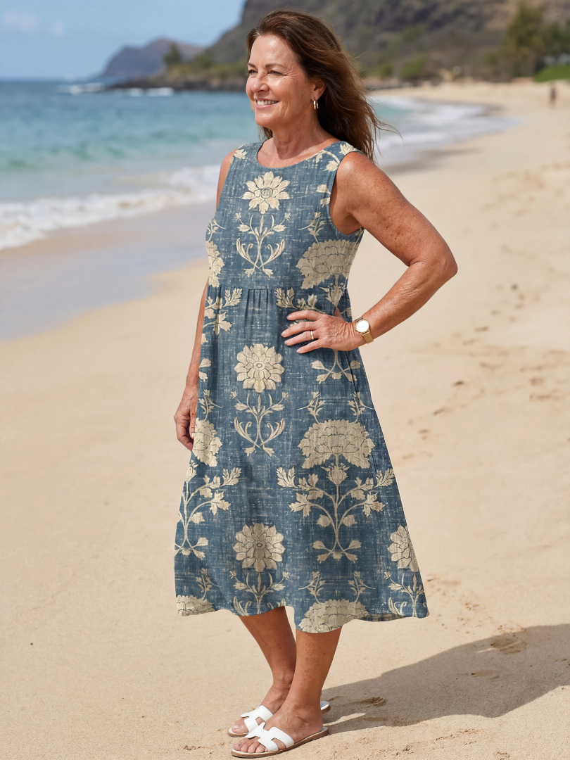 Celeste | Floral Print Garden Party Midi Dress