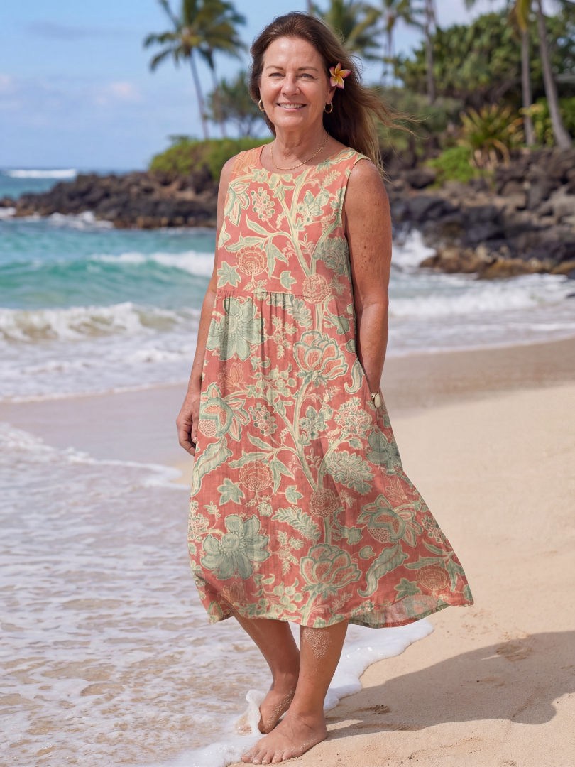 Faye | Floral Print Midi Dress