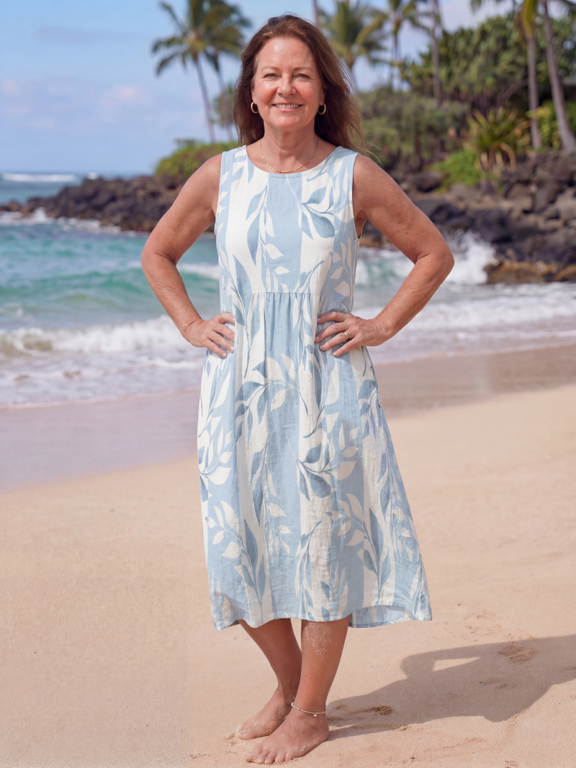 Seraphina | Relaxed Flowy Light Blue Midi Dress