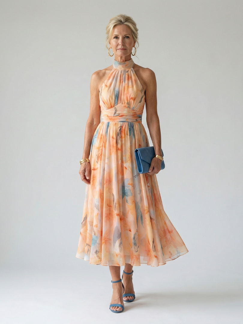 Mia | Soft Halter Midi Dress