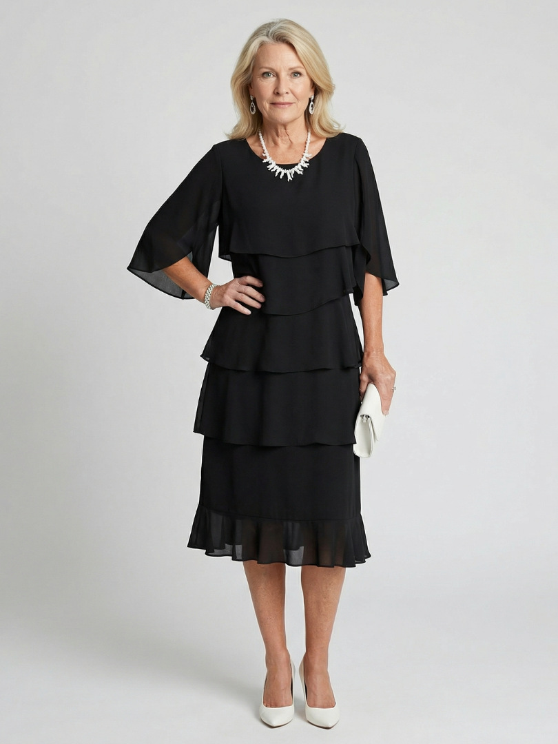 Malena | Tiered Layered Midi Dress