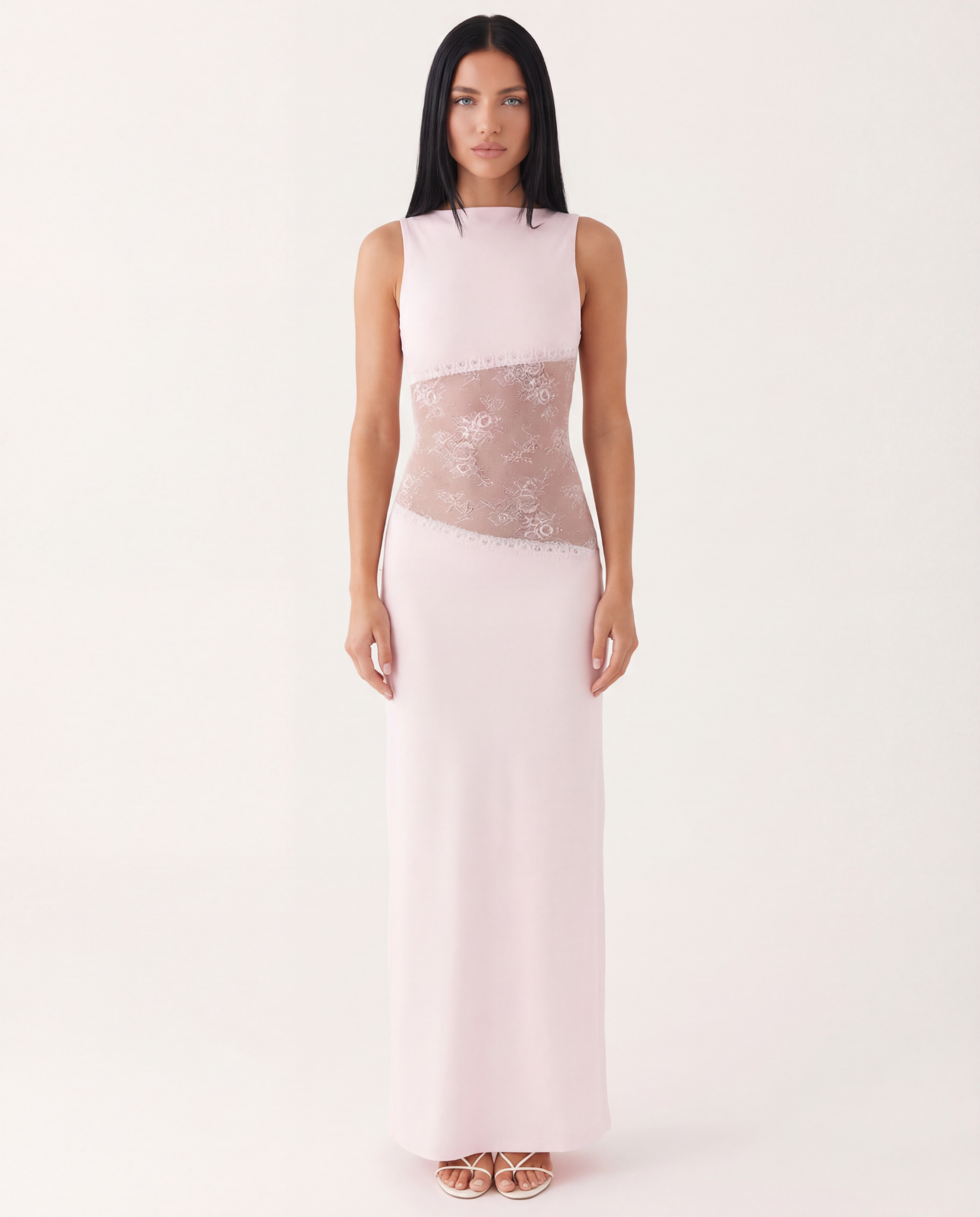 Marta | Lace Waist Open Back Maxi Dress