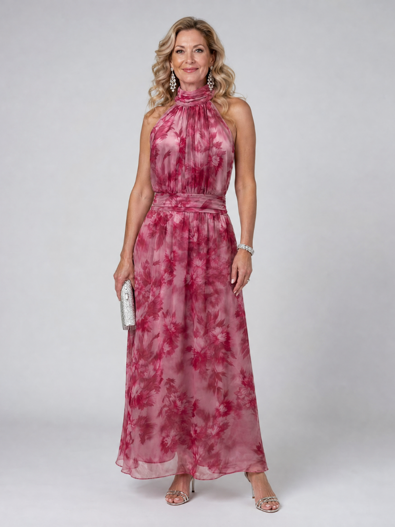 Sawyer | Halter Neck Flowy Midi Dress