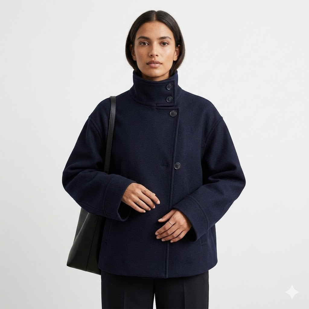 Ellie | Oversized Short Wool-Blend Coat